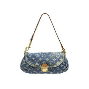 Louis Vuitton Pleaty handbag Monogram denim leather blue